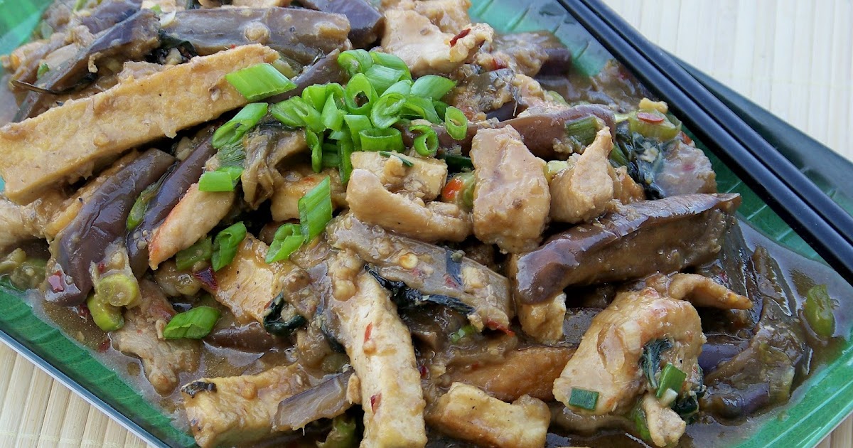 Kitchen Simmer Pork, Tofu and Eggplant Stir Fry with Thai Basil