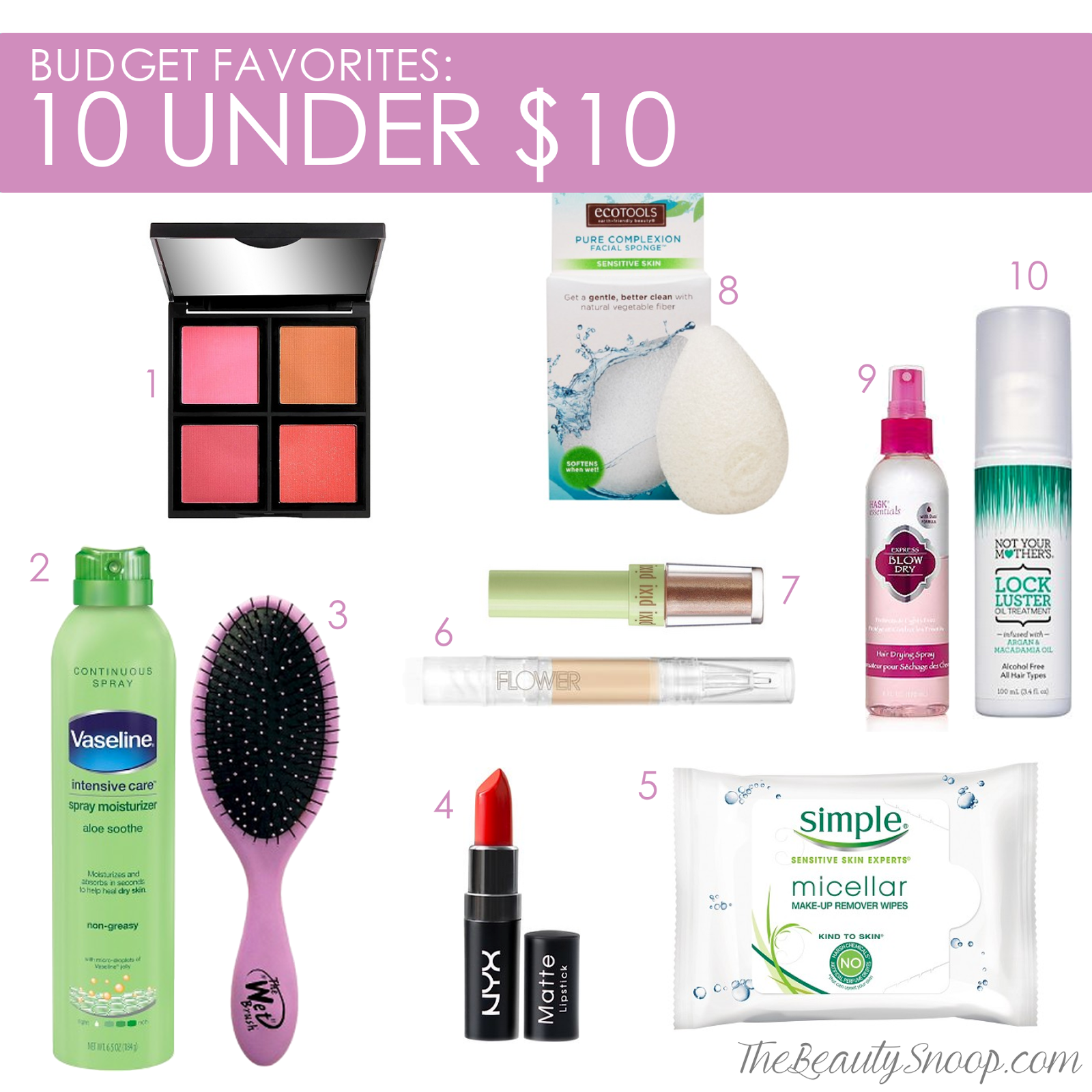 THE BEAUTY SNOOP FAB FAVORITES UNDER 10