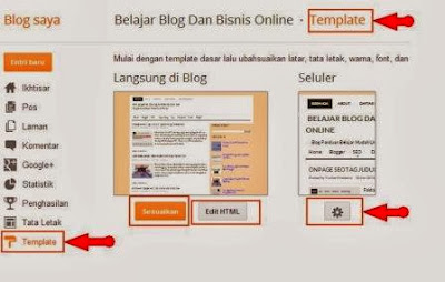 menu edit template blog