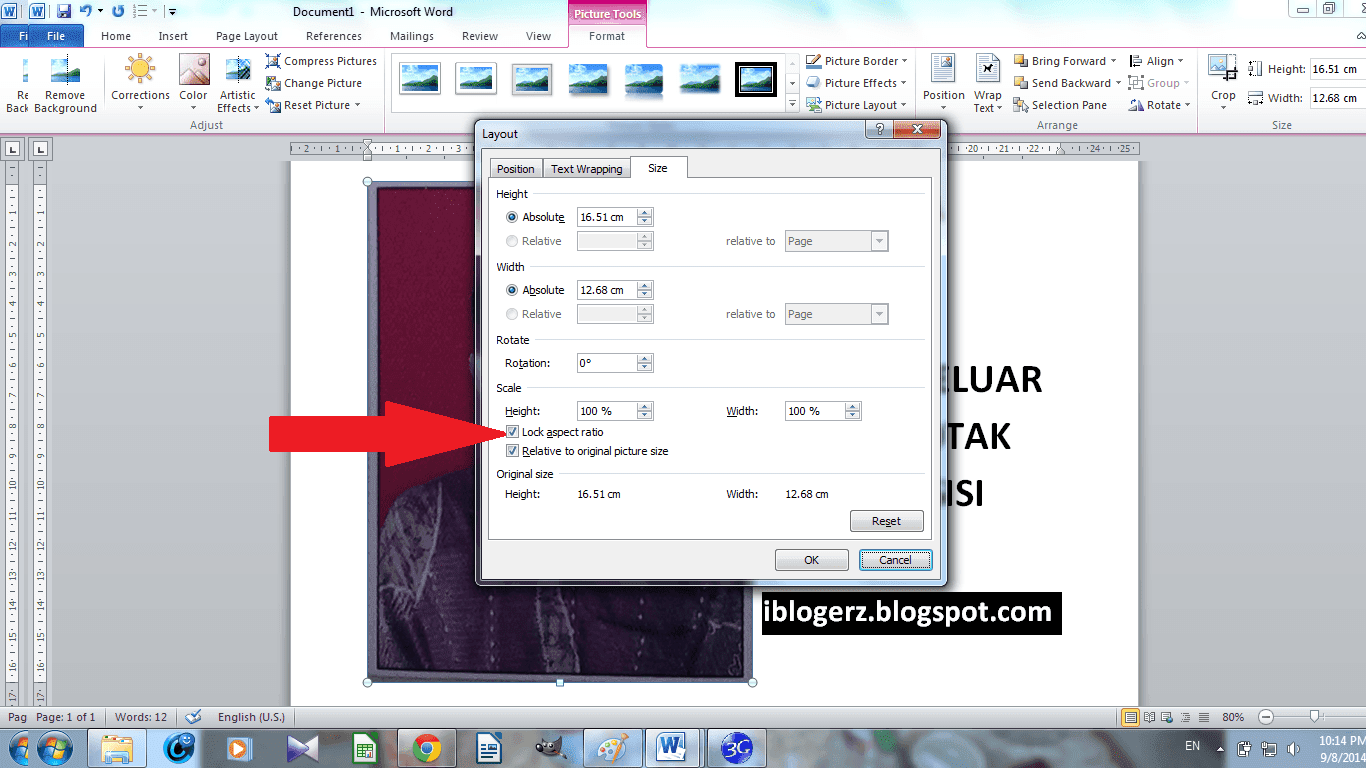 mengubah ukuran foto menjadi 3x4 di microsoft word 2010
