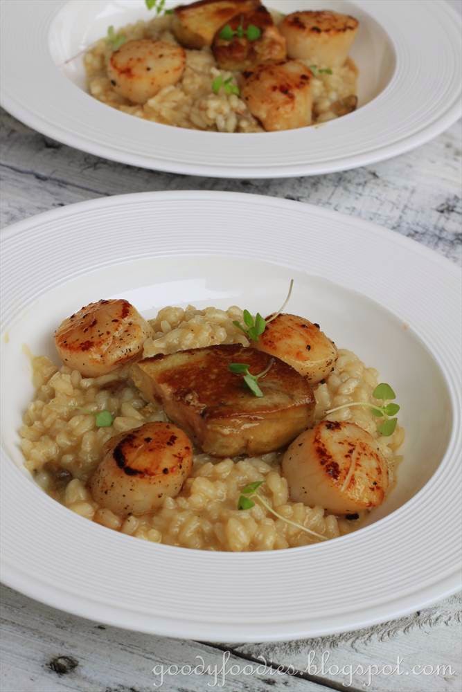 GoodyFoodies Recipe Risotto with porcini mushrooms, seared scallops
