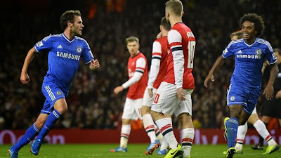 Mata seals Chelsea spot in last eight at Arsenal's expense
