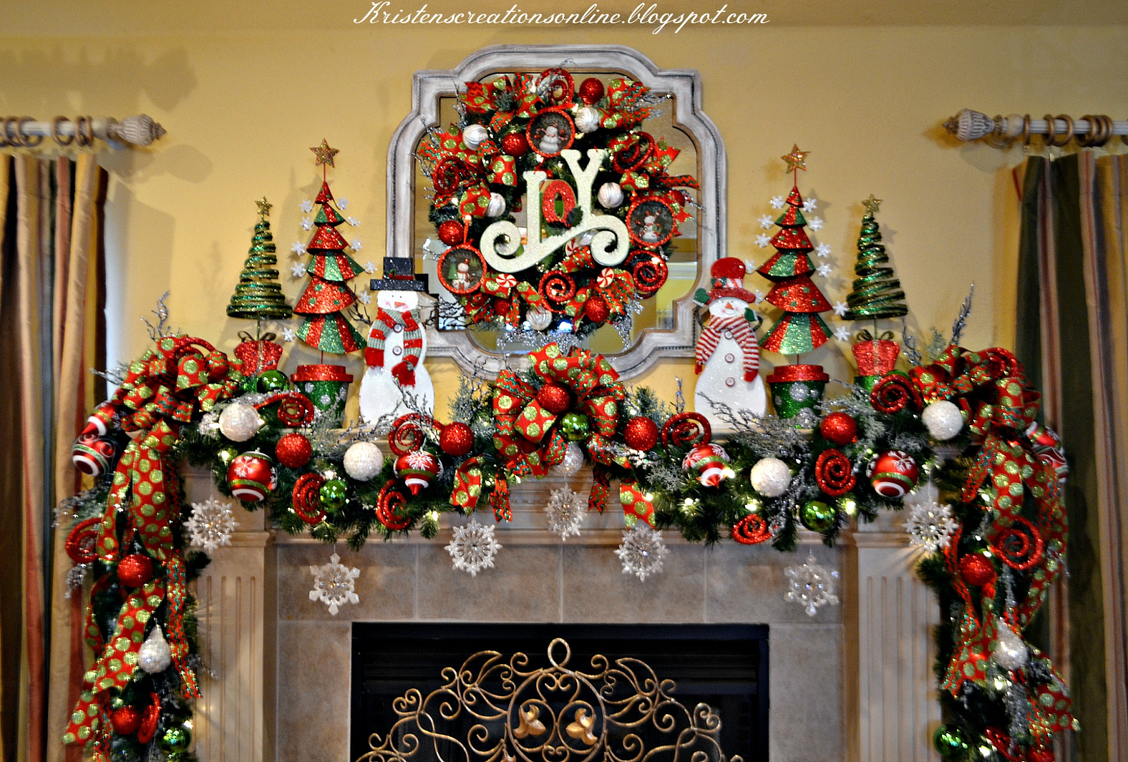 Kristen's Creations Whimsical Snowman Mantel 2015