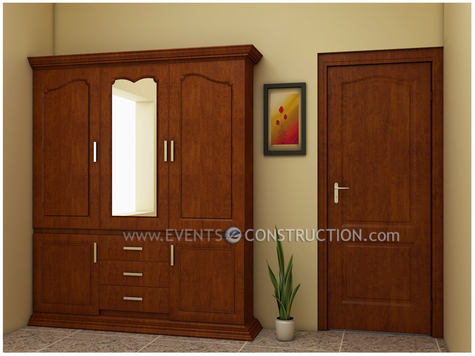 Evens Construction Pvt Ltd Dress shelf designed in wood