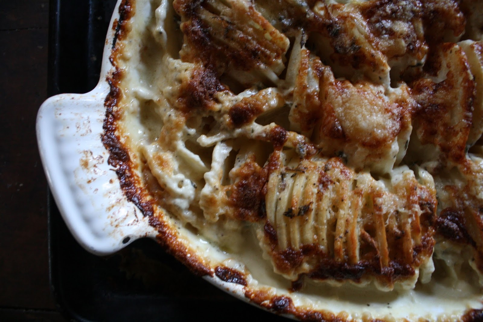 salted sugared spiced™ Cheesy Hasselback Potato Gratin