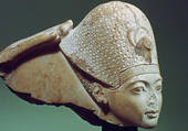 Tutankhamun wearing the Blue Crown, 14th century BC.