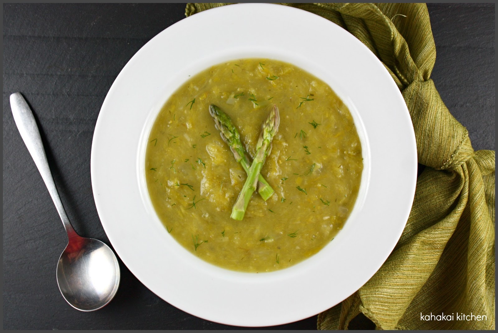 Kahakai Kitchen Asparagus and Leek Soup Tasty Spring Detox for Souper (Soup, Salad & Sammie