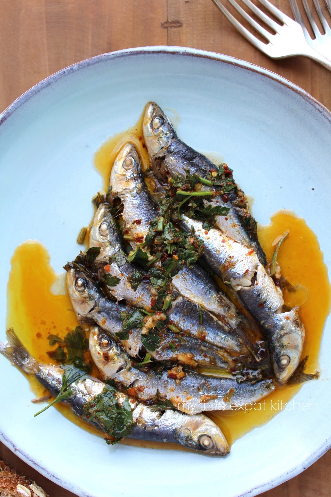My Little Expat Kitchen Oven baked marinated sardines with chermoula sauce