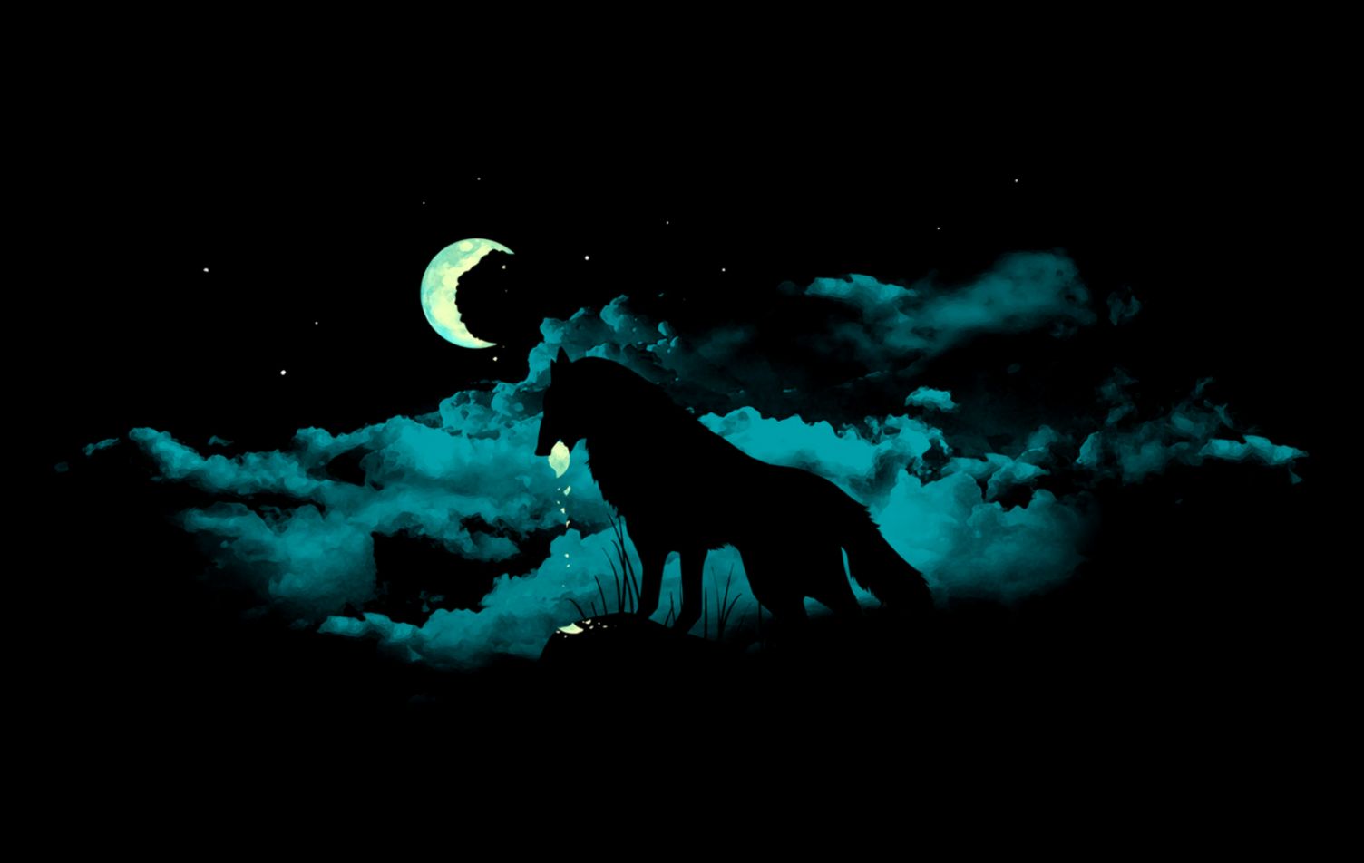 Black crescent dark moon Waxing Wolf HD Wallpaper Black crescent dark moon Waxing Wolf HD Wallpaper