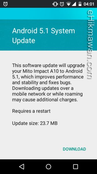 Android One System Update di Mito, Evercoss, dan Nexian (Versi 5.1)