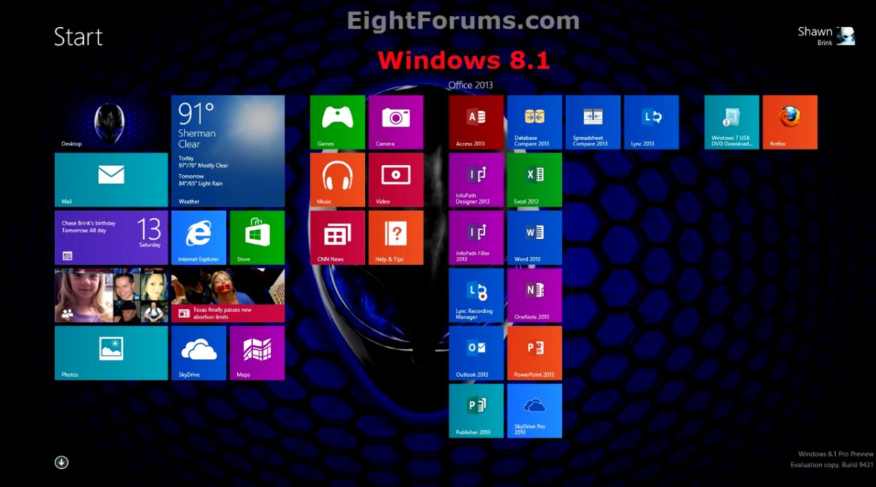 Start Screen Show Desktop Background On in Windows 81 Start Screen Show Desktop Background On in Windows 81