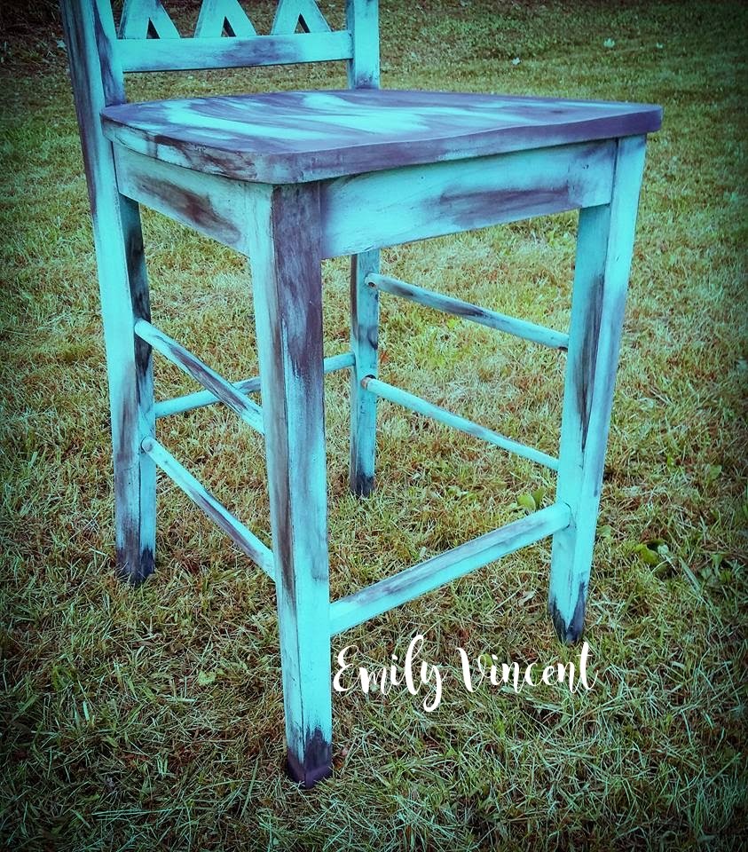 Sweetly Scrapped Home Distressed Turquoise Chairs