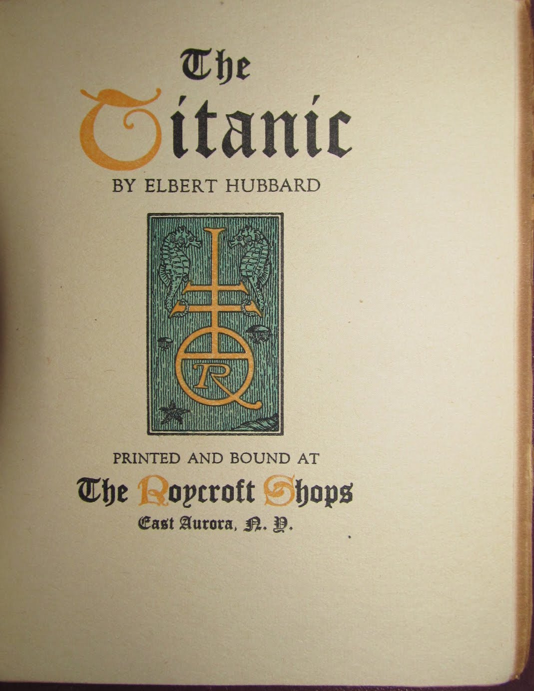 Titanic Title Page