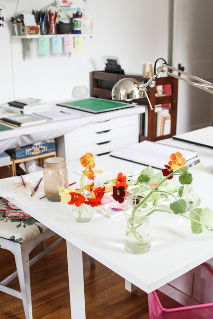 studio, artist studio, work space, art table, studio organization, Anne Butera, My Giant Strawberry