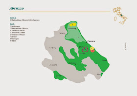 Wine map of Abruzzo wine region in Italy