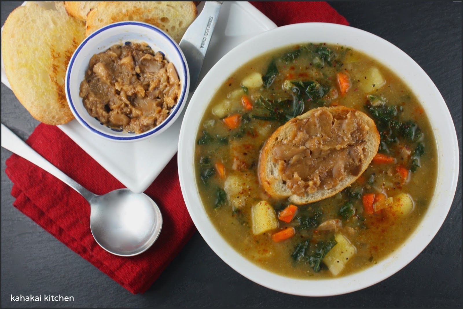 Kahakai Kitchen Potato, Leek, and Kale Soup with Smoky Paprika and