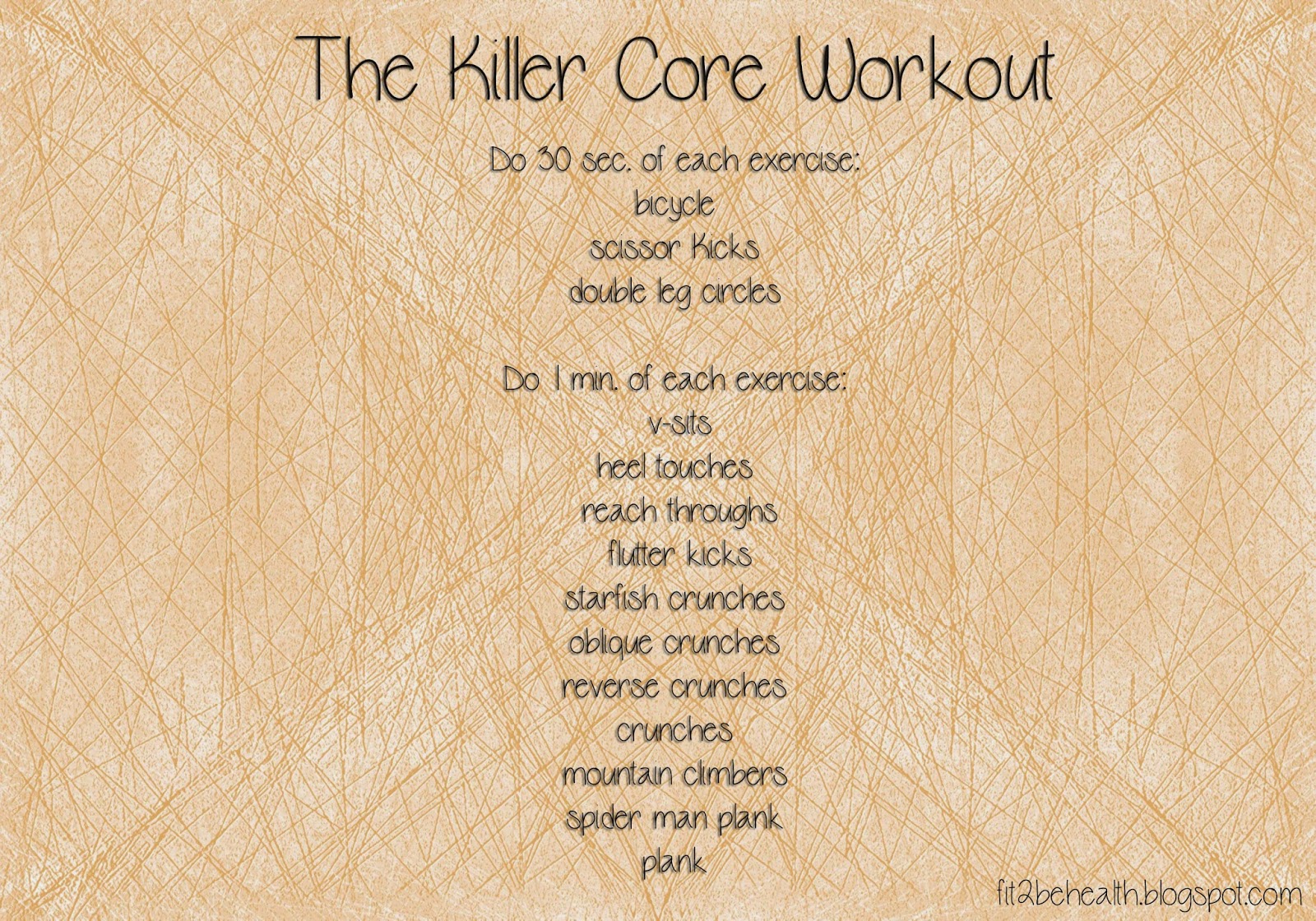 Fit 2 Be The Killer Core Workout