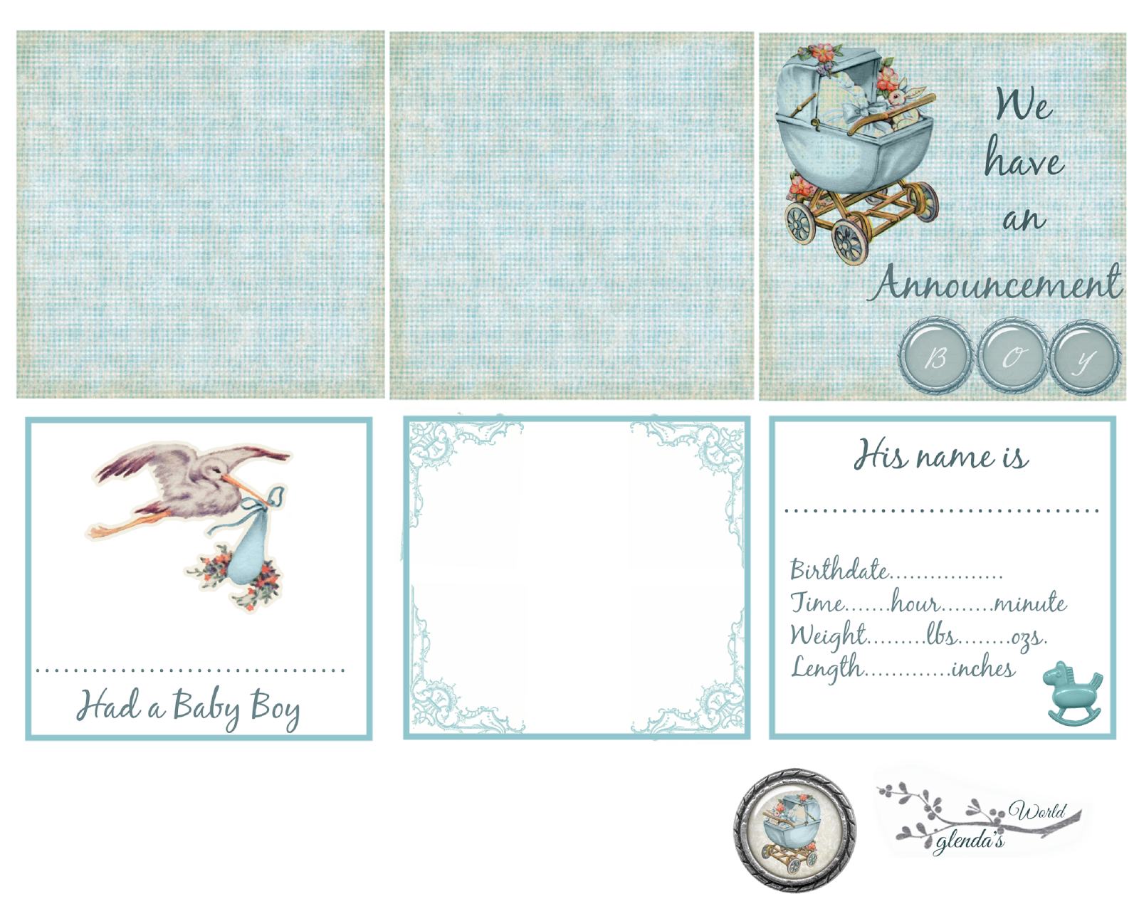 glenda's World Baby Birth Announcement Kit