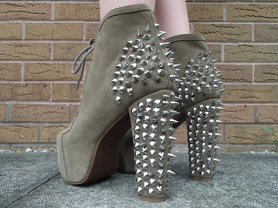 Jeffrey Campbell Lita Spike in Taupe Suede