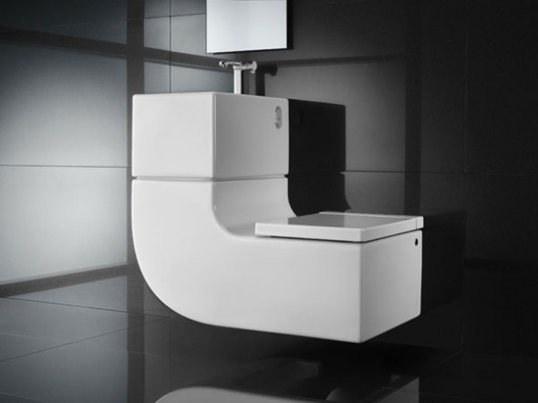 Moderno Lavabo e inodoro con estilo contemporáneo