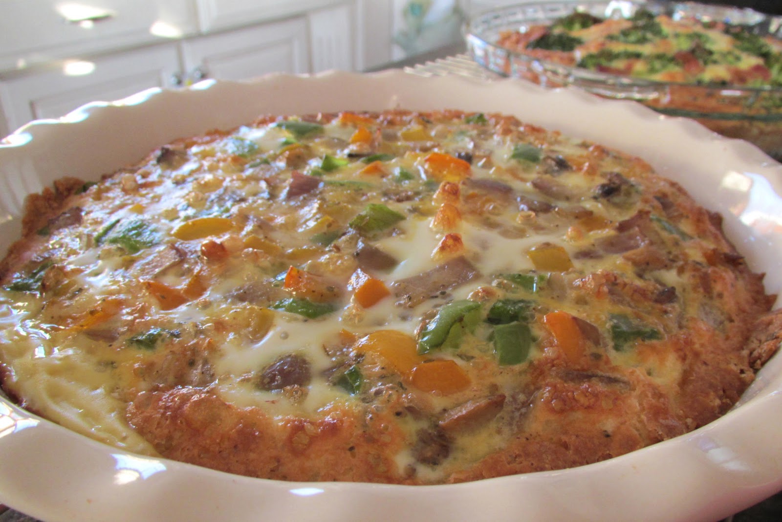 Successfully Gluten Free! Veggie Quiche w/ Hearty Buttermilk Biscuit