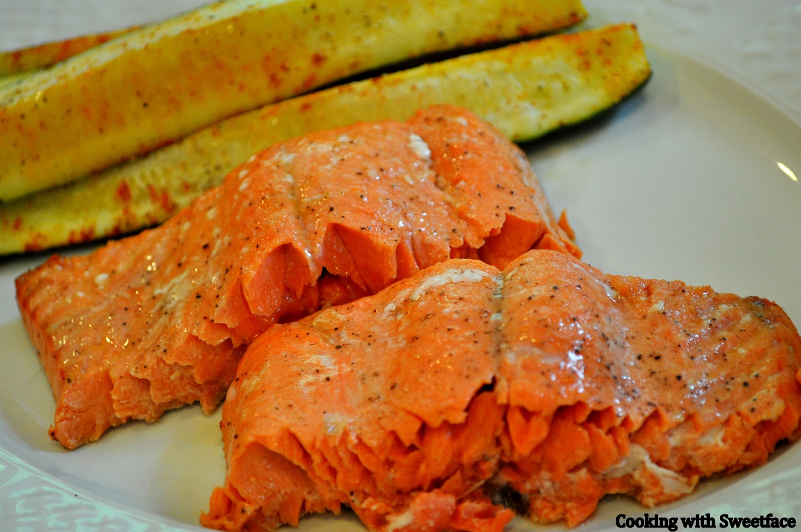 CookingwithSweetface Oven Roasted Salmon with Zucchini