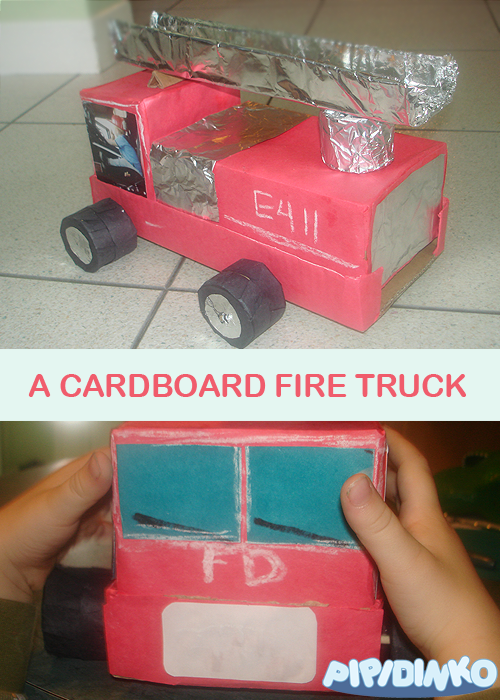 My Life with Pipidinko A Cardboard Fire Truck