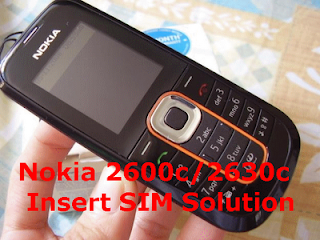 Nokia 2600c+2630c Insert Sim Card Solution Repair