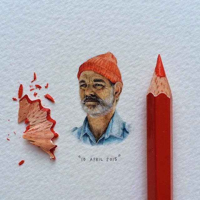 27-Bill-Murray-The-Life-Aquatic-Lorraine-Loots-Miniature-Paintings-Commemorating-Special-Occasions-www-designstack-co