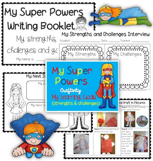 Super Powers Craftivity Learning Goals BTS grades 1-3 Super Powers Craftivity Learning Goals BTS Image
