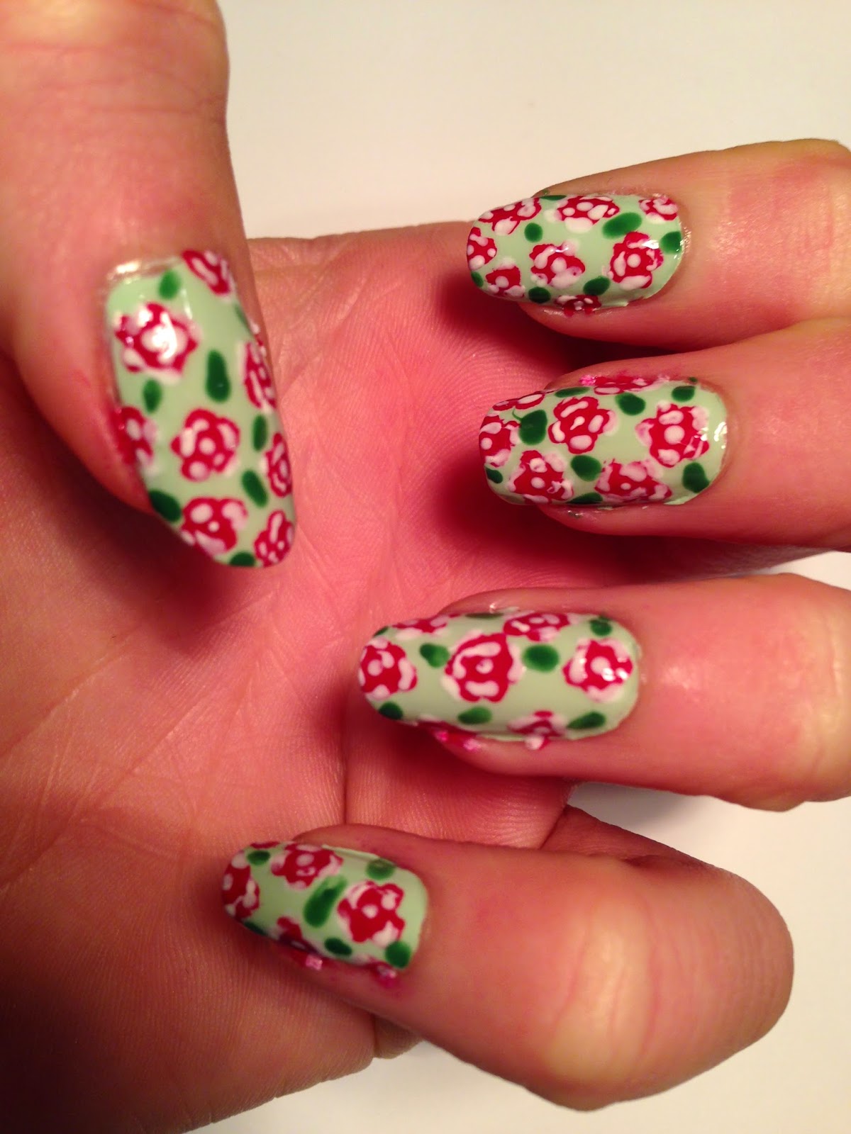 Key to Nail Art Dark Rose Nails