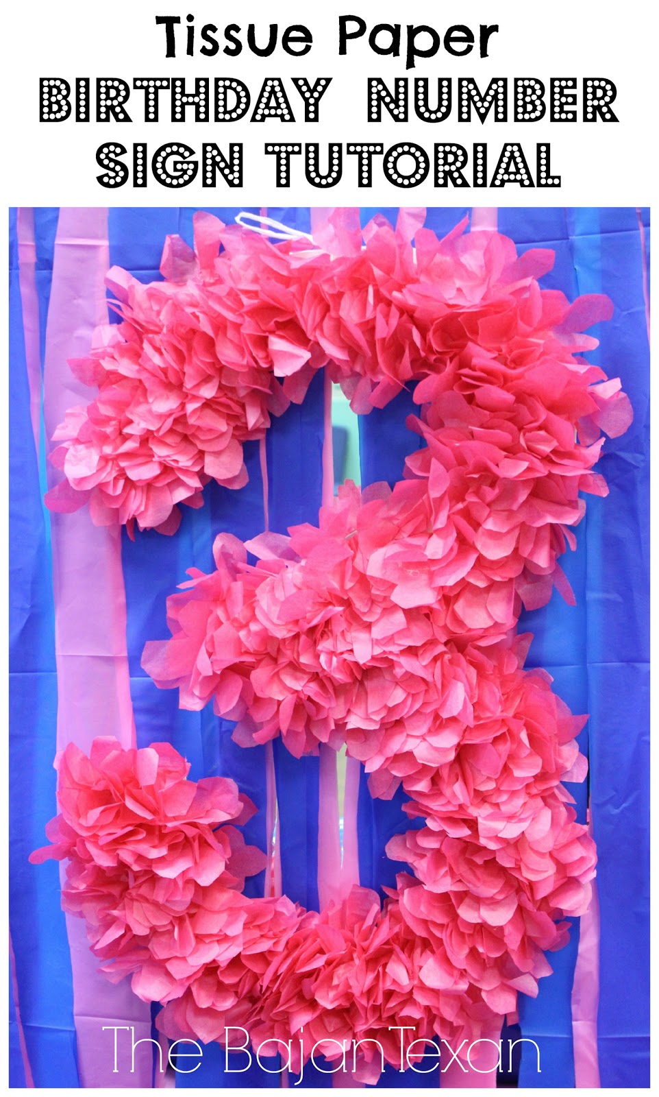 Tissue Paper Birthday Number Sign Tutorial Sugar, Spice and