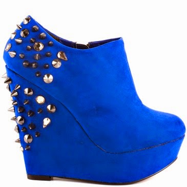 royal blue wedge booties