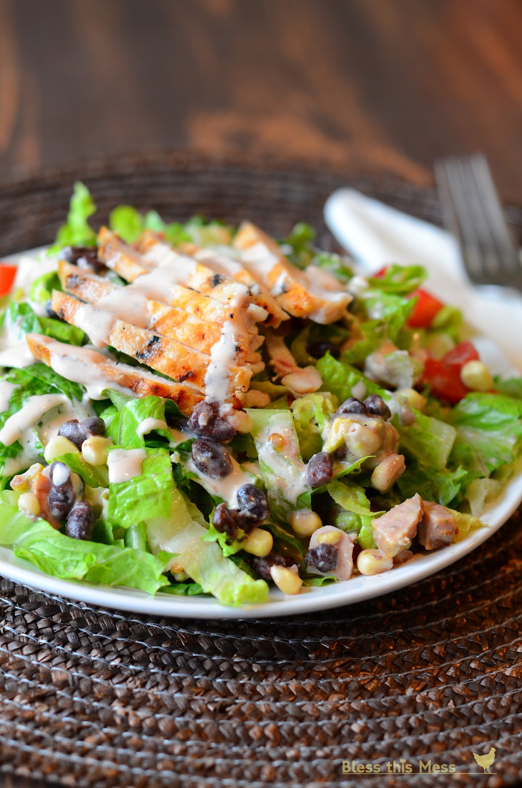 Barbecue Ranch Chicken Salad — Bless this Mess