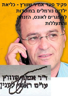 פקיד סעד ראשי אמיר שוורץ - כליאת ילדים נורמלים במוסדות למפגרים לאונס הזנחה והתעללות