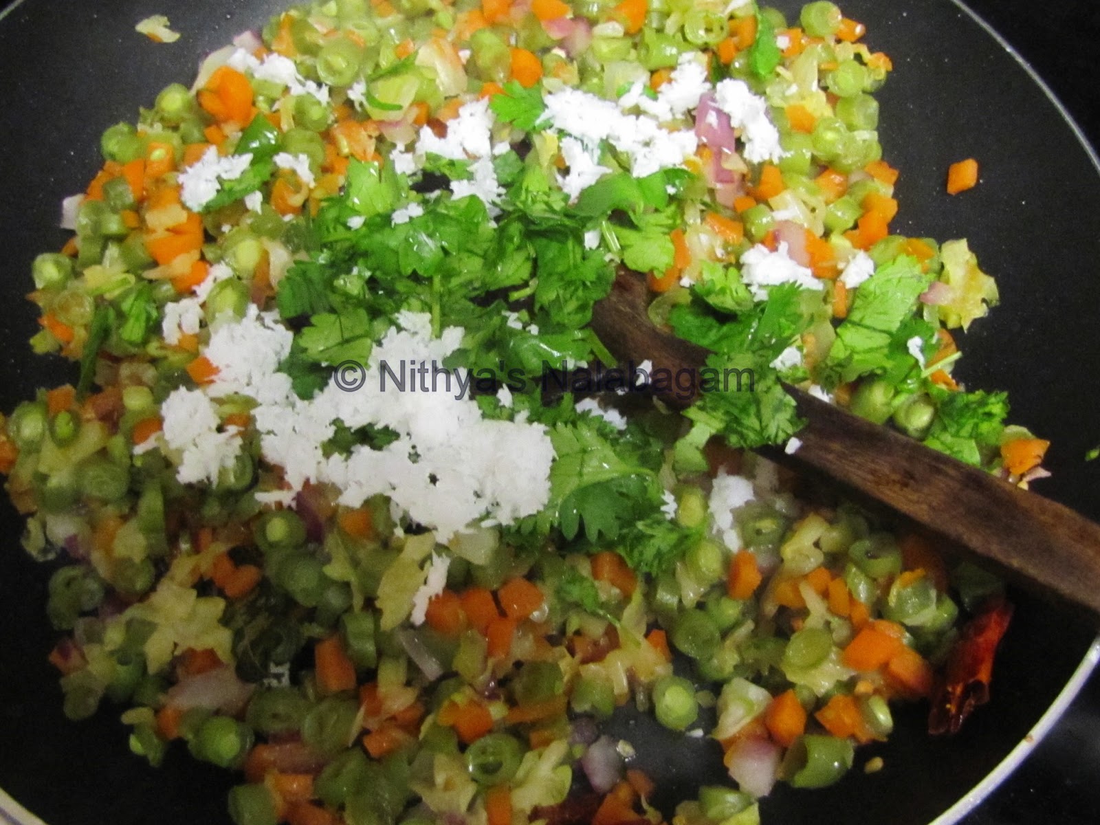 Carrot Beans Cabbage poriyal Mixed Vegetable Stir Fry Nithya's Nalabagam