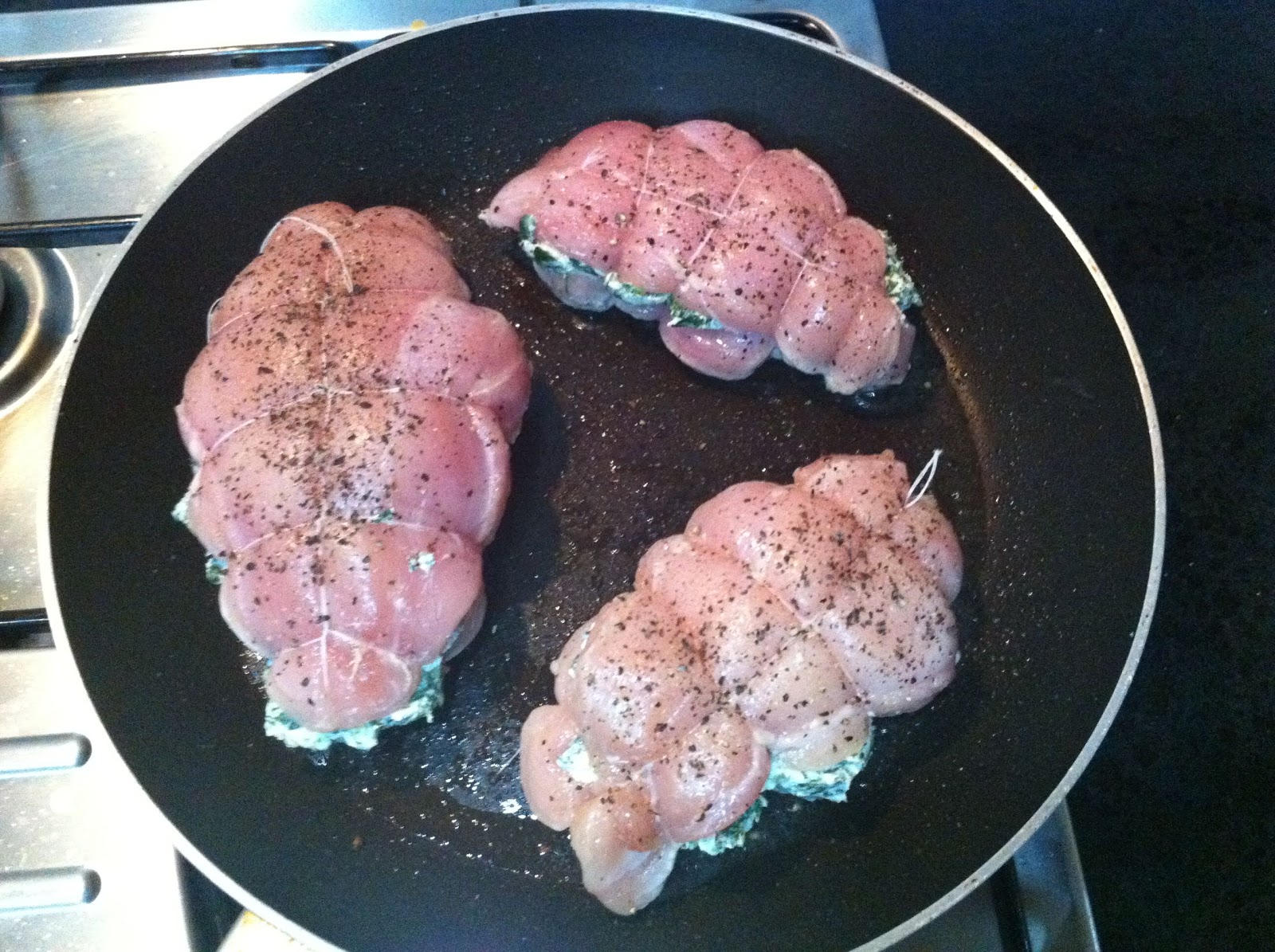Two Ladies and a Spoon Rolled Chicken Breast with Spinach Cream Cheese