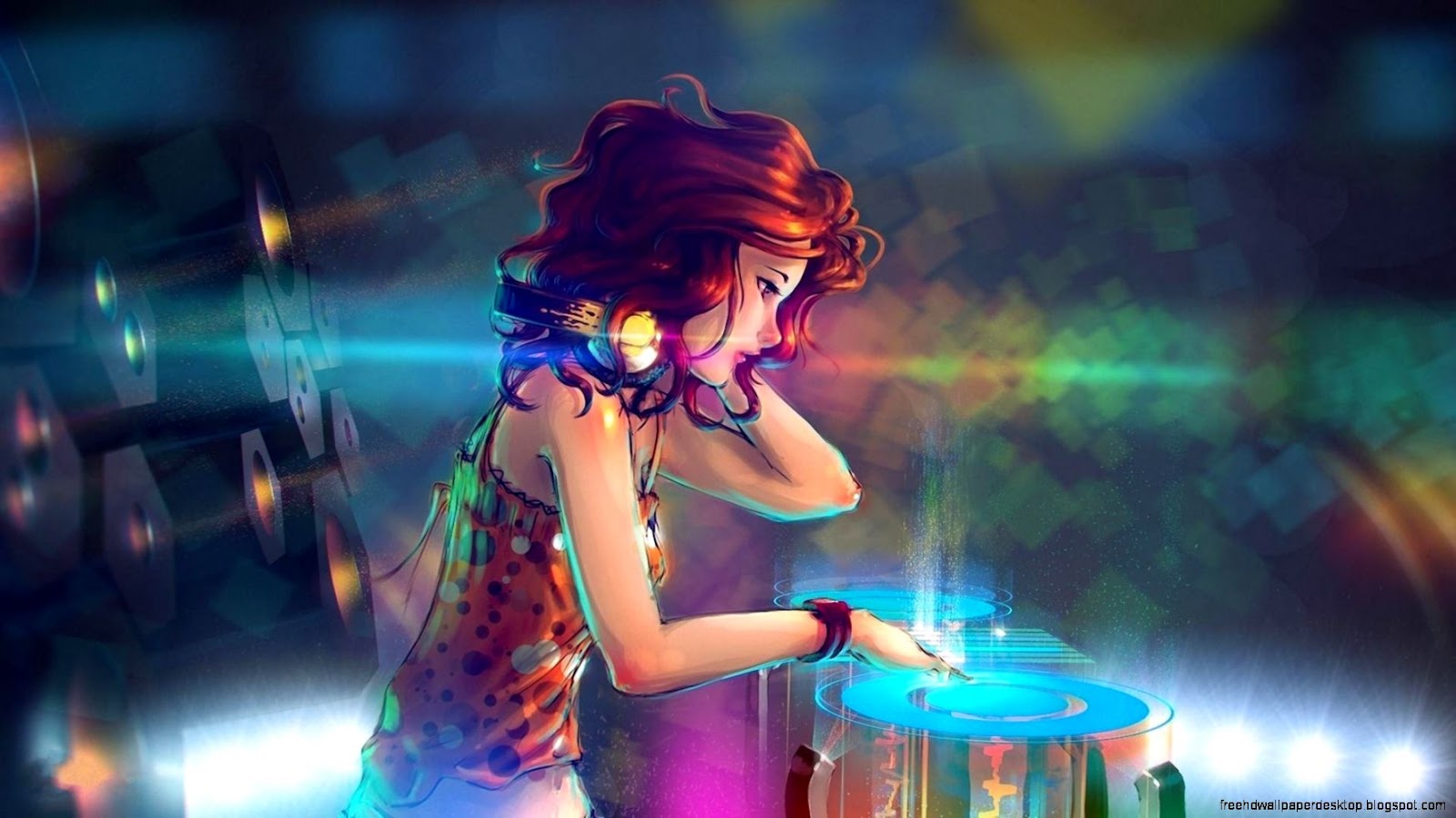 DJ Anime Girl with Headphones DJ Anime Girl with Headphones
