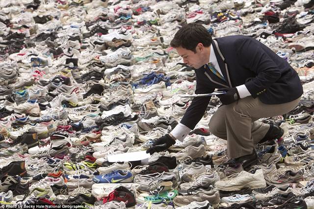 More Than 16,000 Pairs of Shoes Lined Up Together in Huge World Record