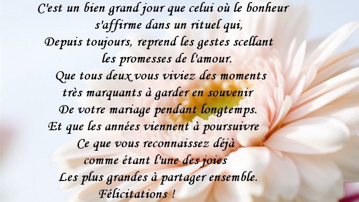 Top du Meilleur Carte et Texte Félicitation de Mariage