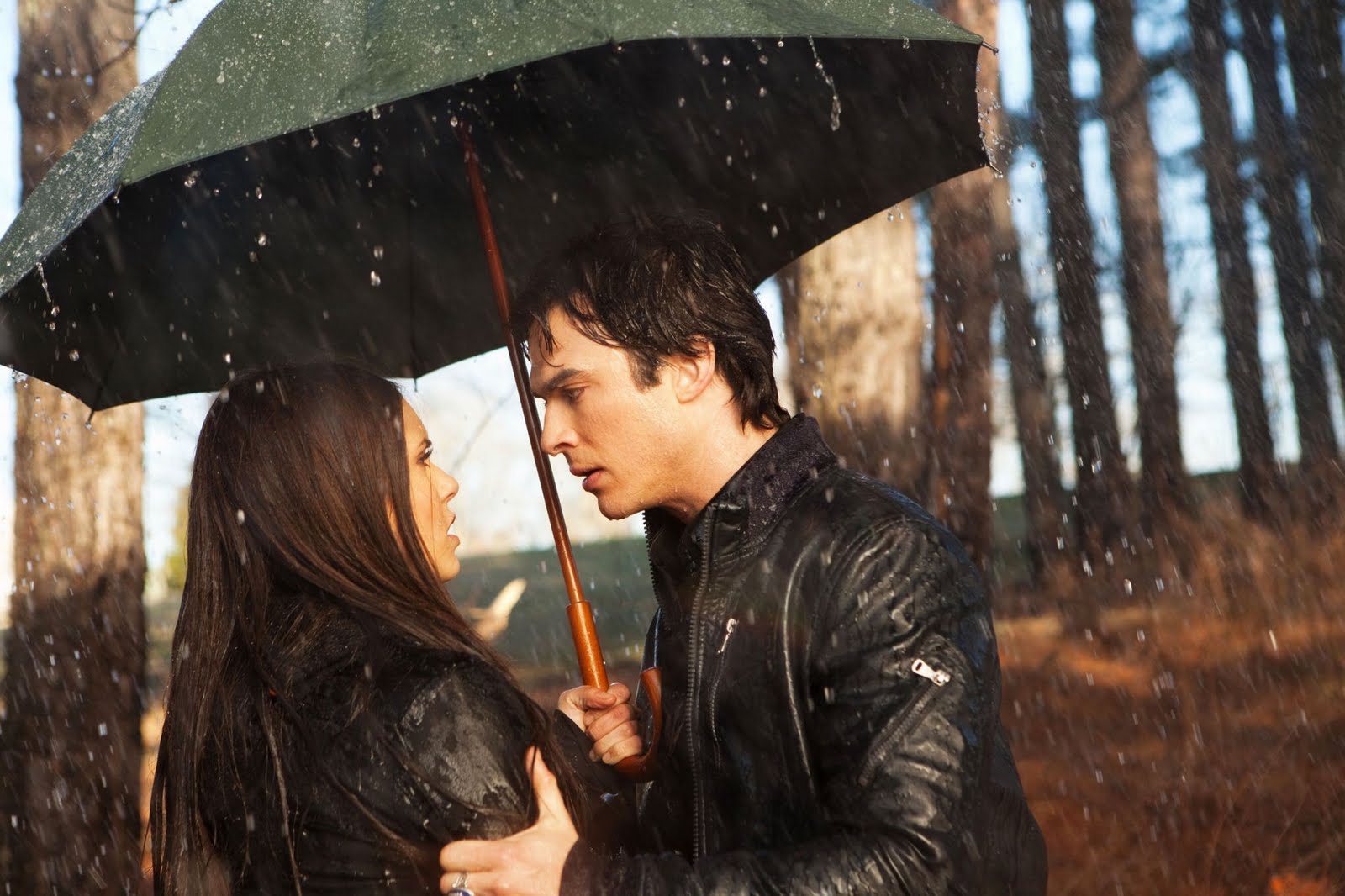 Smille Elena Gilbert and Damon Salvatore