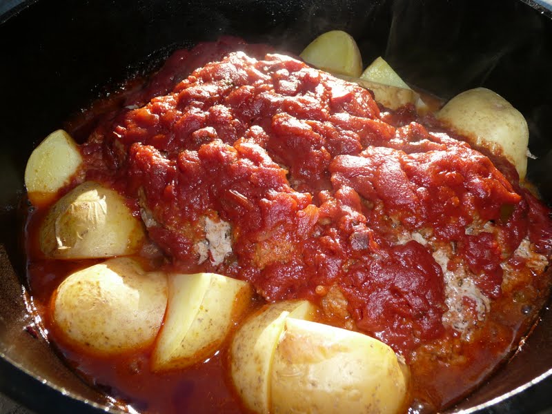 Everyday Dutch Oven Saucy Meatloaf