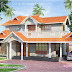 Slopping style tiles roof house in 2300 sq.feet