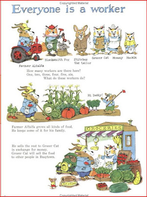 sample page from the book showing farmer Alfalfa in Everyone is a Worker story 