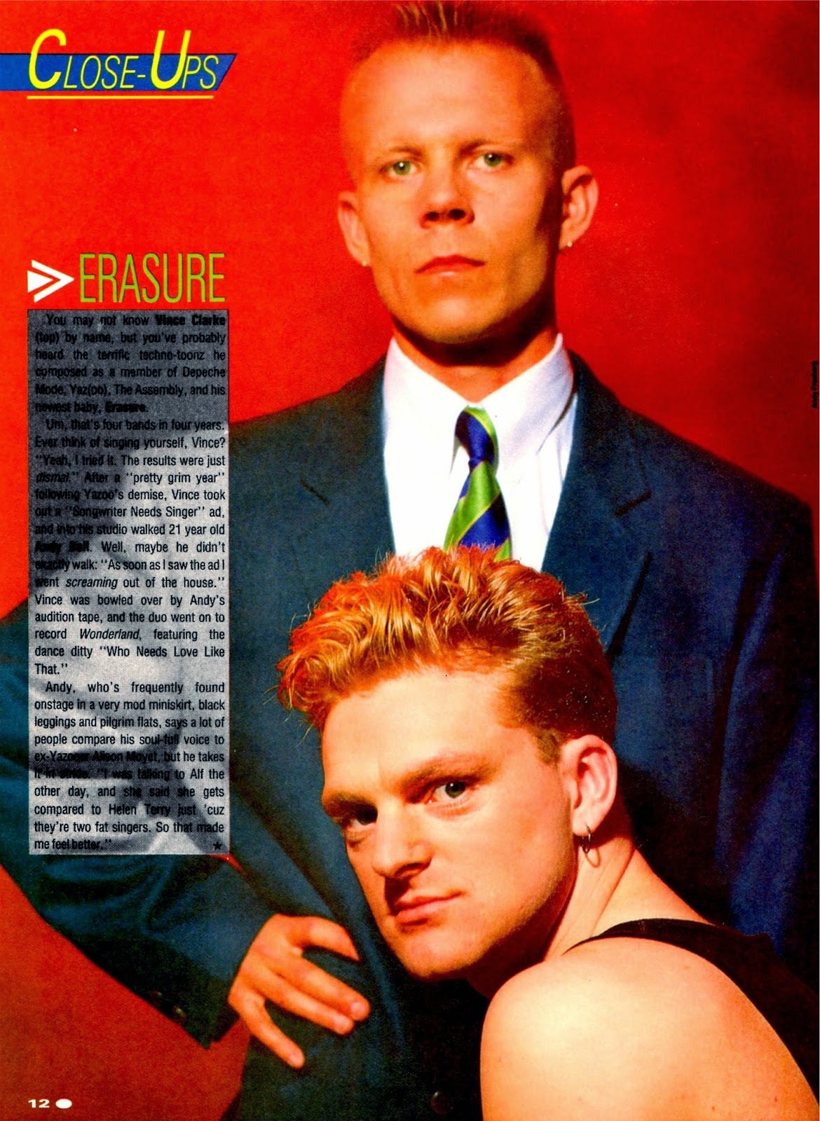 Lansure's Music Paraphernalia ERASURE ANDY BELL VINCE CLARKE