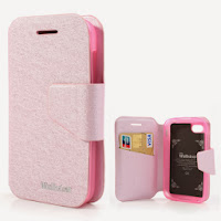 Wallston Filament Grain Leather Case Wallet with Card Slot for BlackBerry Q5 - Pink Wallston Filament Grain Leather Case Wallet with Card Slot for BlackBerry Q5 - Pink