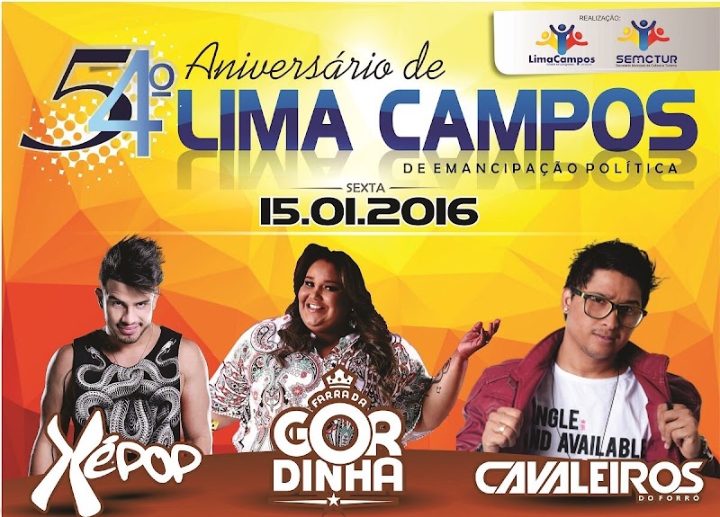 Veja o início e a programação das festividades em comemoração aos 54 anos de Lima Campos