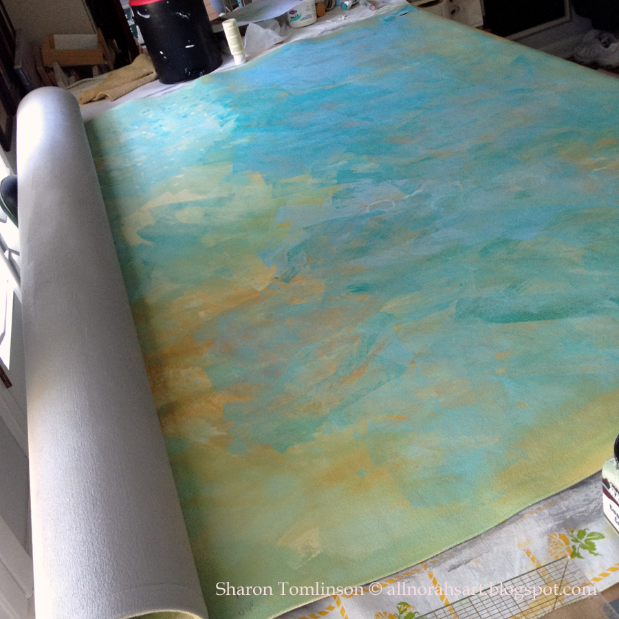 Norah'S Painting a Floor Cloth