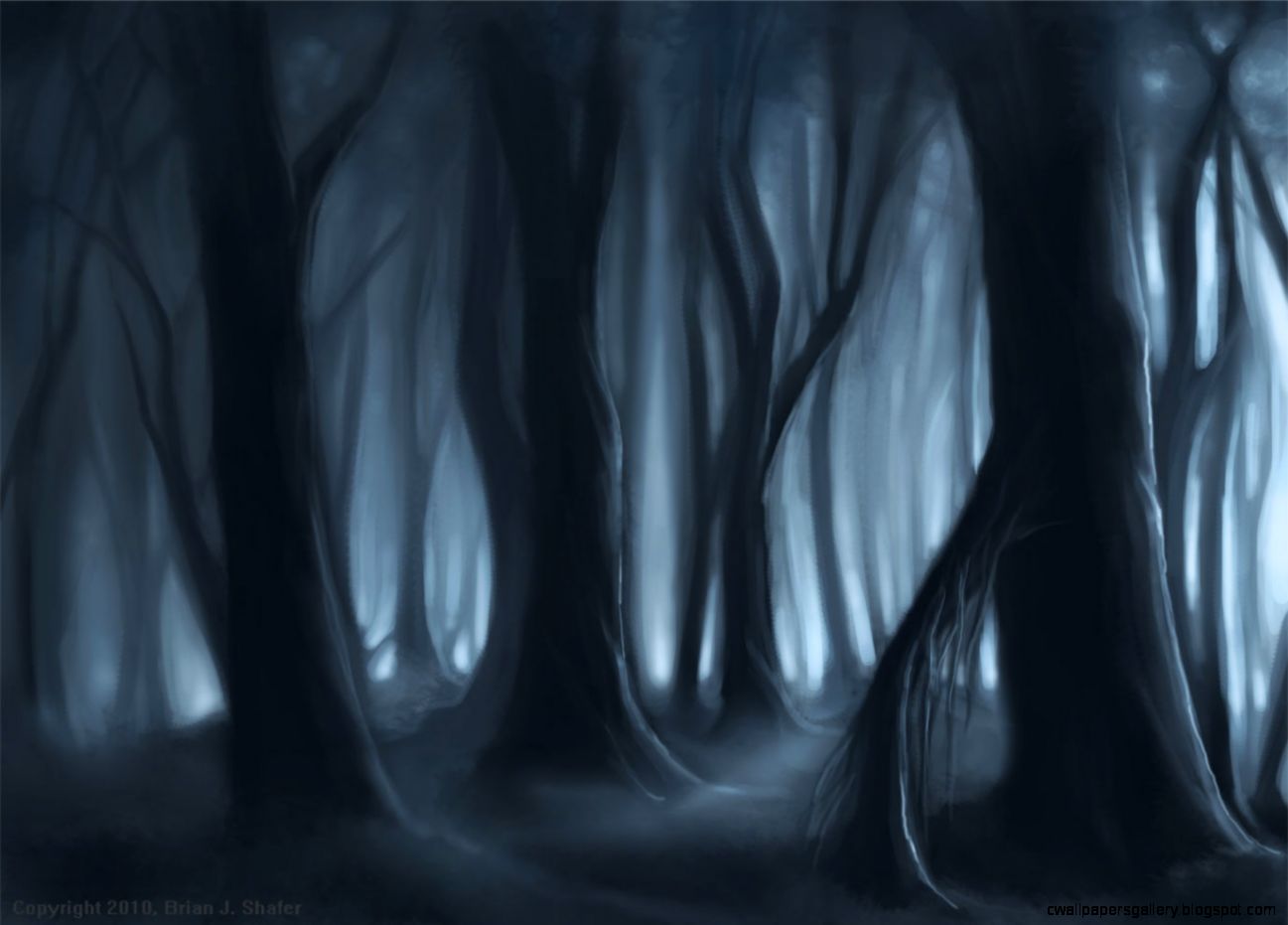 Dark Forest Background Drawing