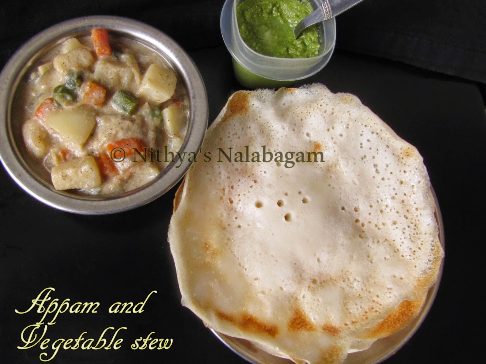 Appam and vegetable stew